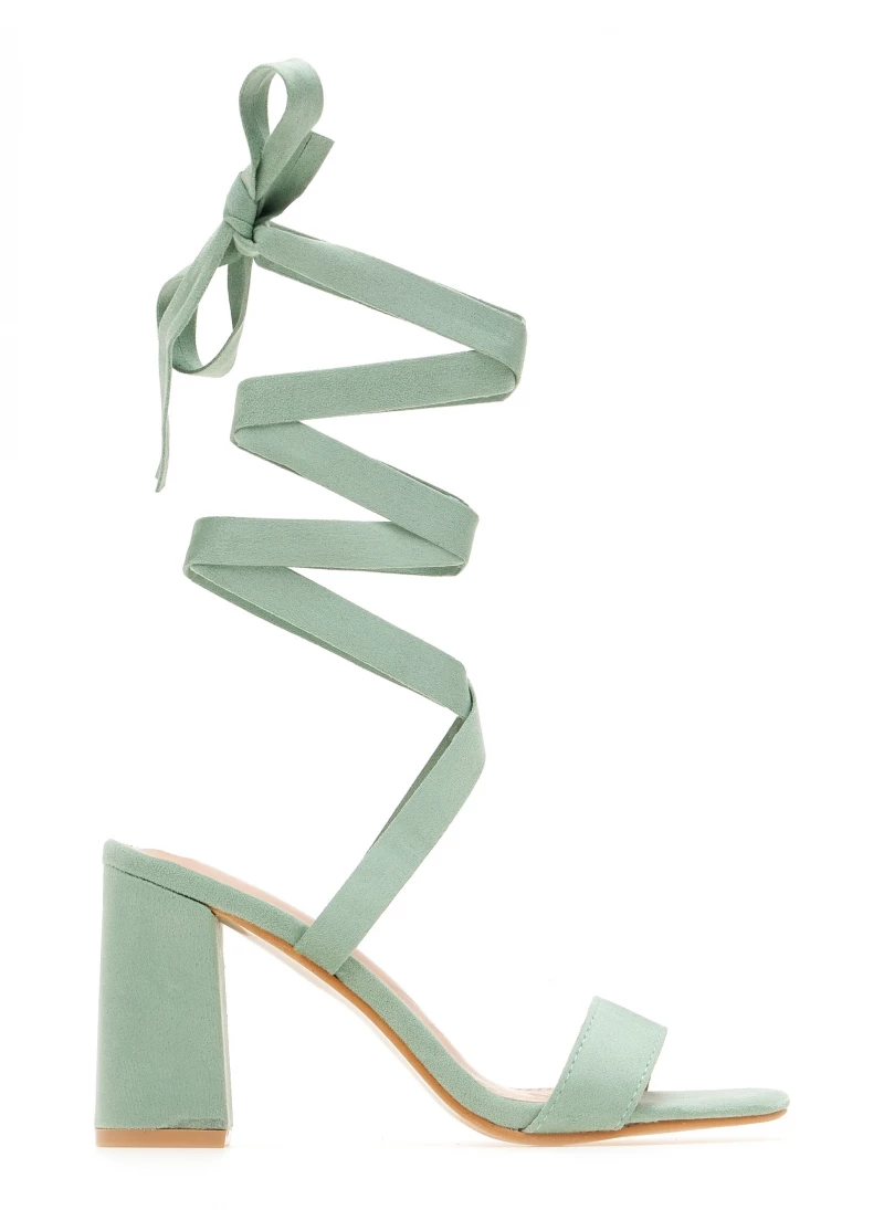 The Fashion Project Πέδιλα Suede με κορδόνια - Μέντα - Image 2