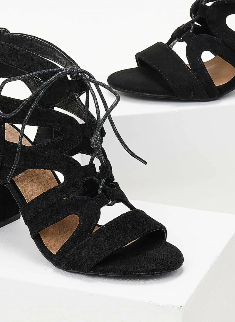 The Fashion Project Πέδιλα Suede με κορδόνια - Μαύρο - Image 6