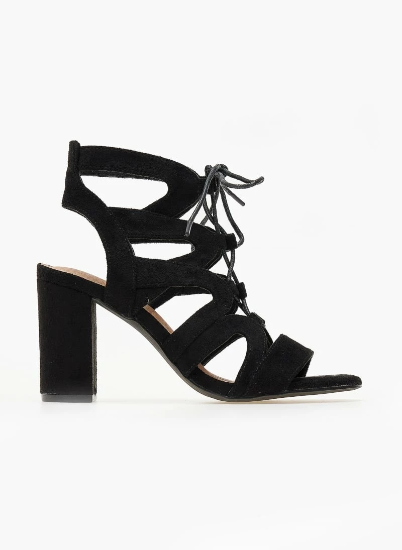 The Fashion Project Πέδιλα Suede με κορδόνια - Μαύρο - Image 2