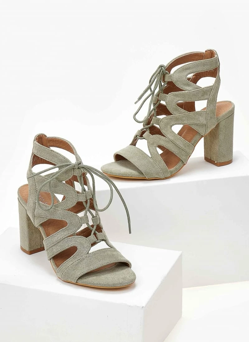 The Fashion Project Πέδιλα Suede με κορδόνια - Βεραμάν - Image 2