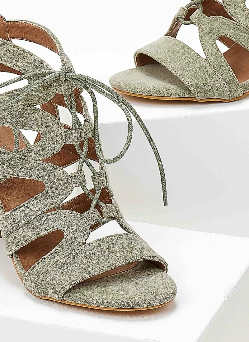 The Fashion Project Πέδιλα Suede με κορδόνια - Βεραμάν - Image 3