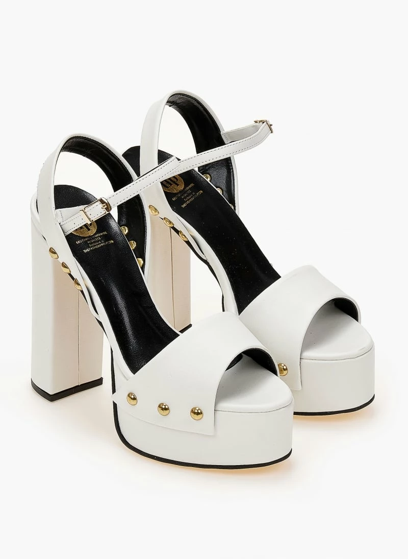 Πέδιλα TFP με Block Heel τακούνι - Λευκό - Image 3