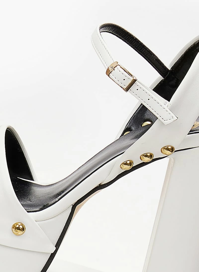 Πέδιλα TFP με Block Heel τακούνι - Λευκό - Image 5