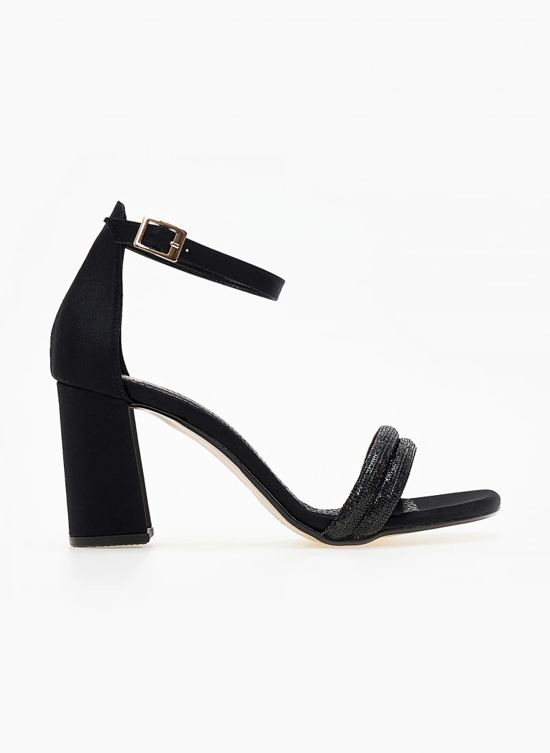 Πέδιλα TFP με διπλή σειρά Strass - Μαύρο - Image 2