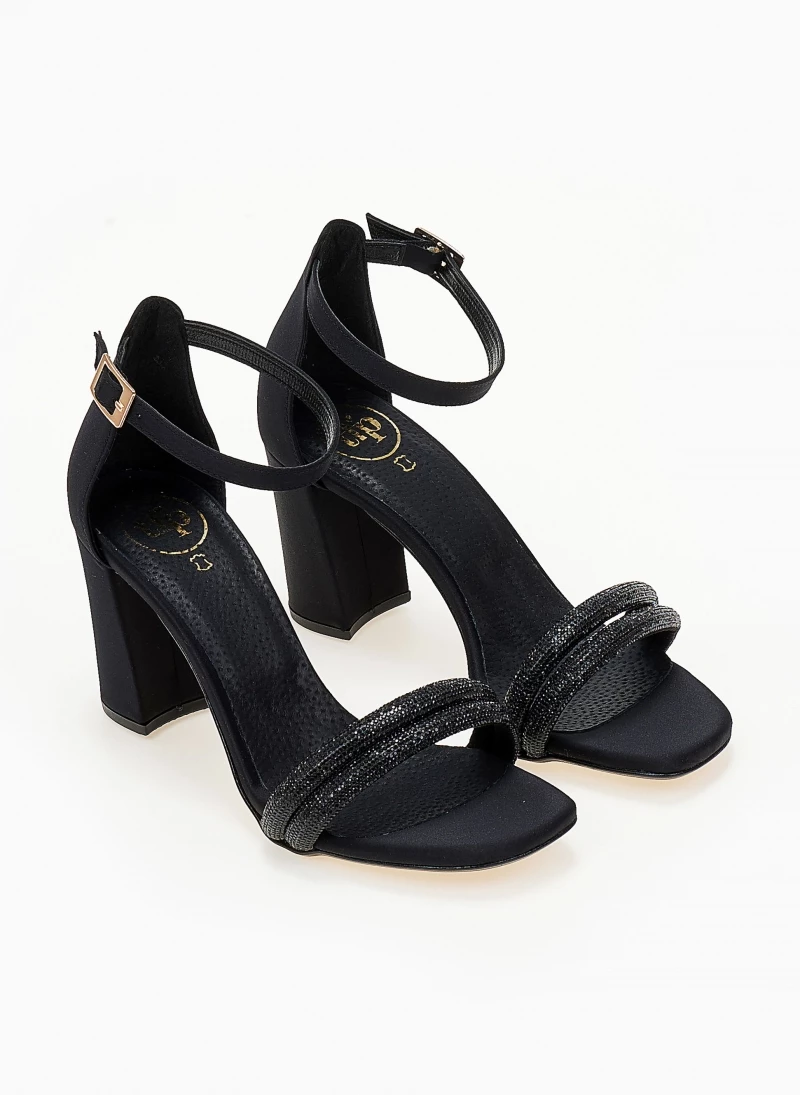 Πέδιλα TFP με διπλή σειρά Strass - Μαύρο - Image 6