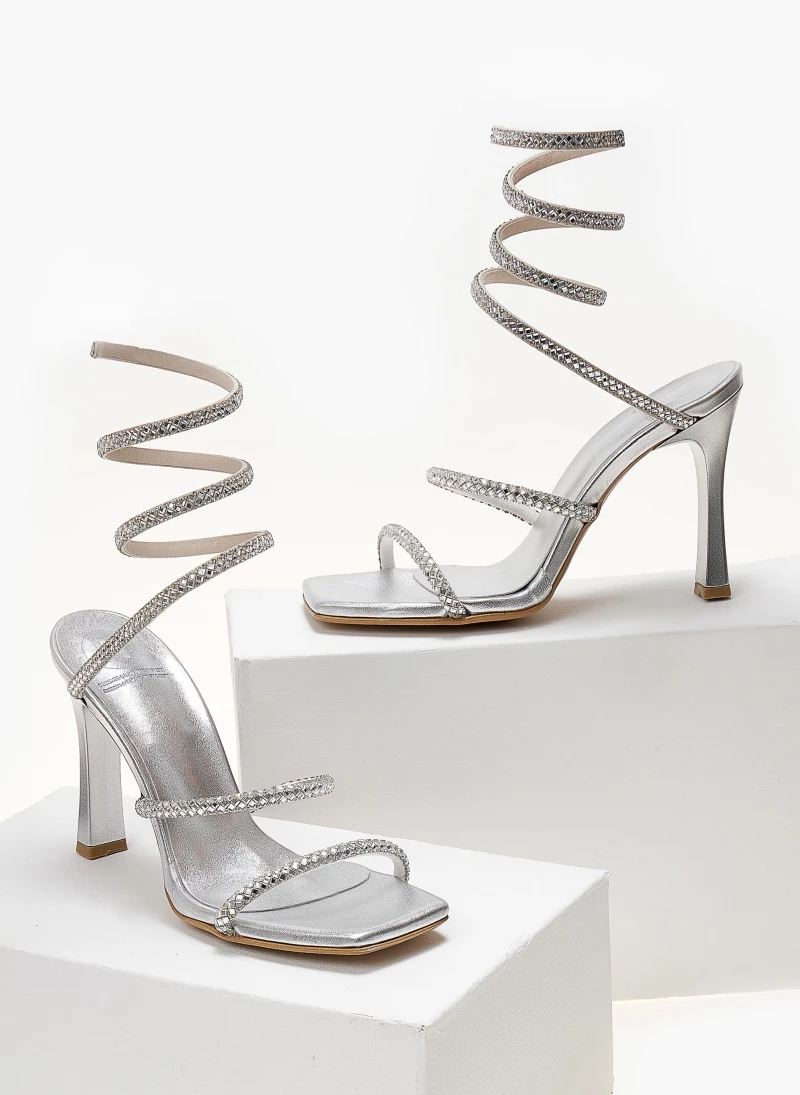 Πέδιλα TFP με έλασμα και κρύσταλλα - Ασημί - Image 5