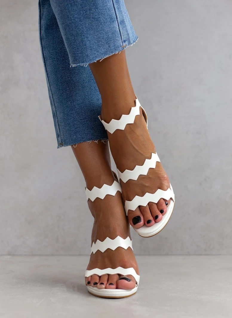 Πέδιλα TFP με φερμουάρ στο πίσω μέρος - Λευκό