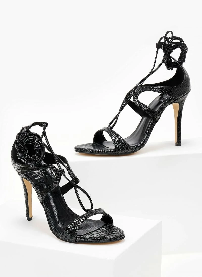 Πέδιλα Tfp με κορδόνια και ανάγλυφο σχέδιο - Μαύρο - Image 3