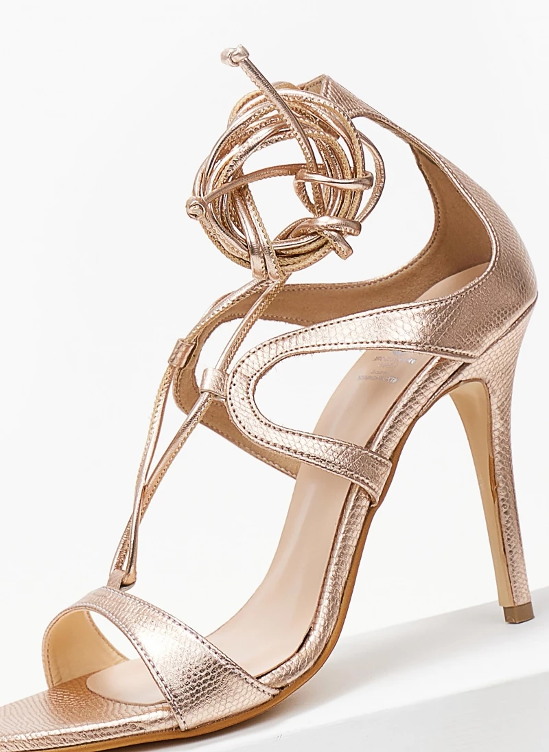 Πέδιλα Tfp με κορδόνια και ανάγλυφο σχέδιο - Χαλκός - Image 6