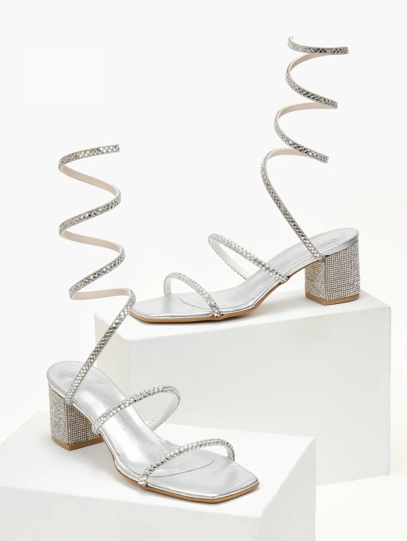 Πέδιλα TFP με κρύσταλλα - Ασημί - Image 3
