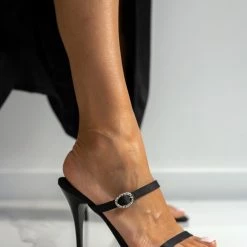 Πέδιλα TFP με λεπτά λουράκια - Μαύρο