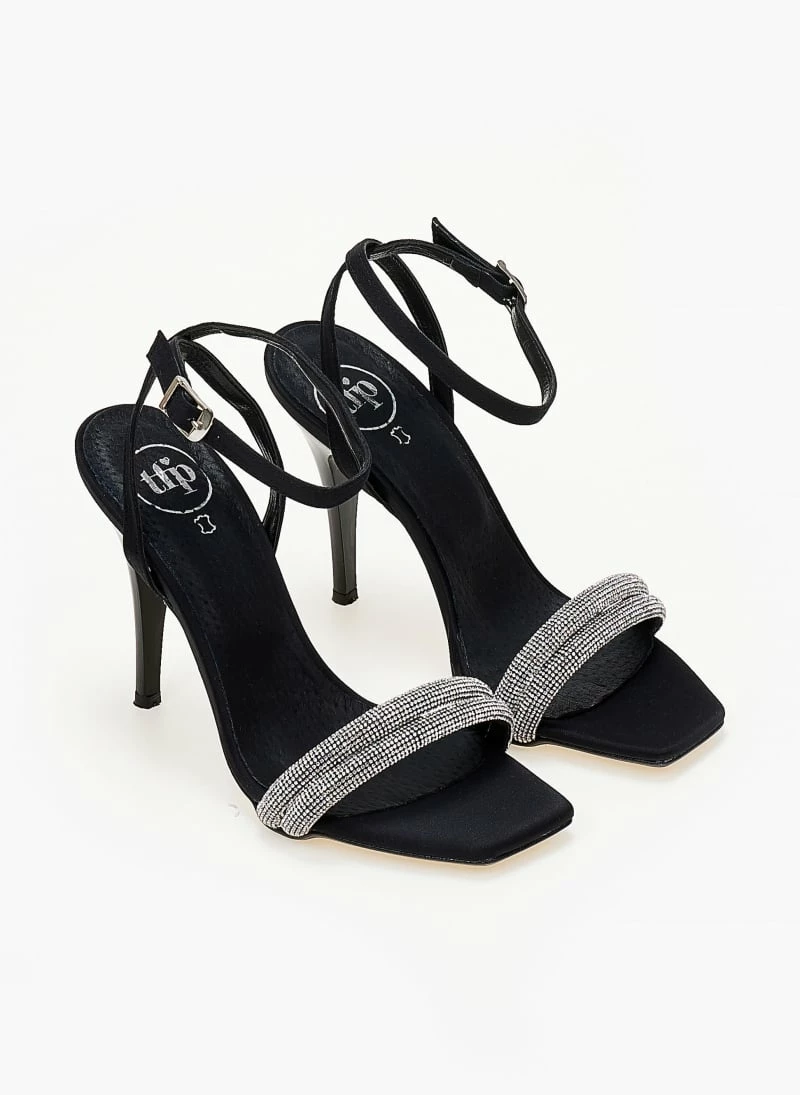 Πέδιλα TFP με Strass λουράκια - Μαύρο - Image 3