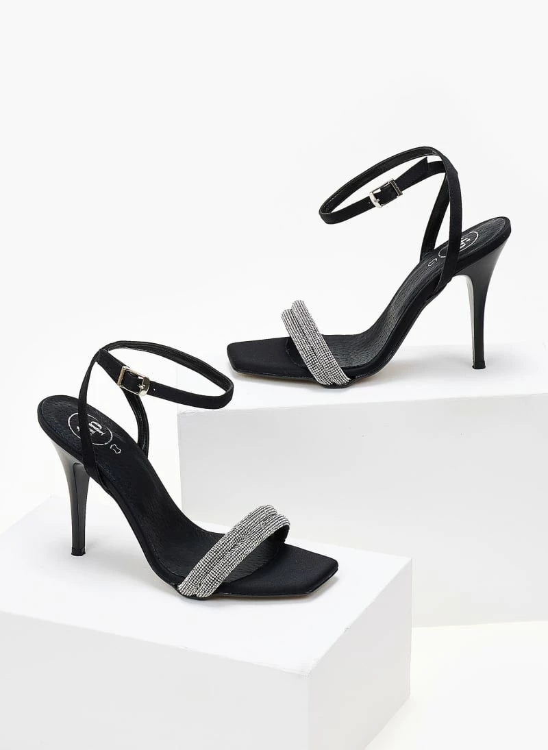 Πέδιλα TFP με Strass λουράκια - Μαύρο - Image 4