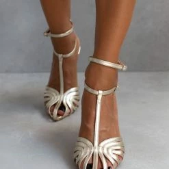 Πέδιλα TFP Retro με διπλή μπαρέτα - Χρυσό