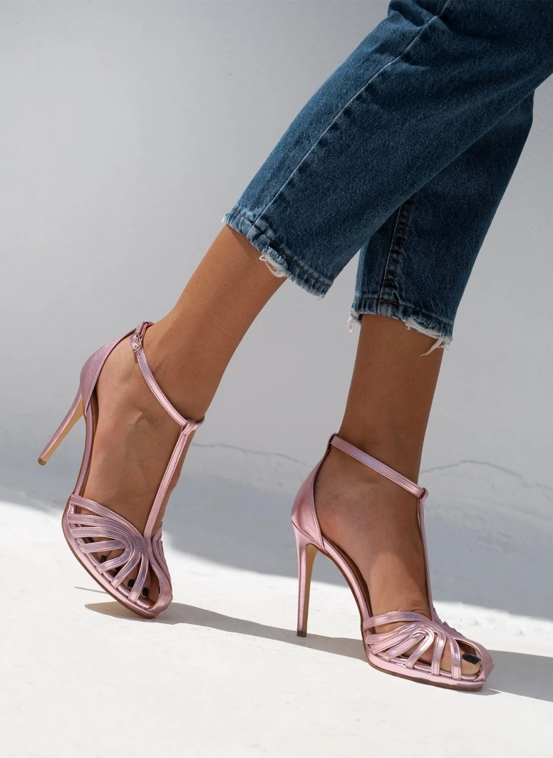 Πέδιλα TFP ρετρό σε μεταλλικές αποχρώσεις - Ροζ - Image 7