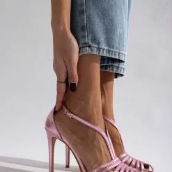 Πέδιλα Tfp ρετρό σε μεταλλικές αποχρώσεις - Ροζ