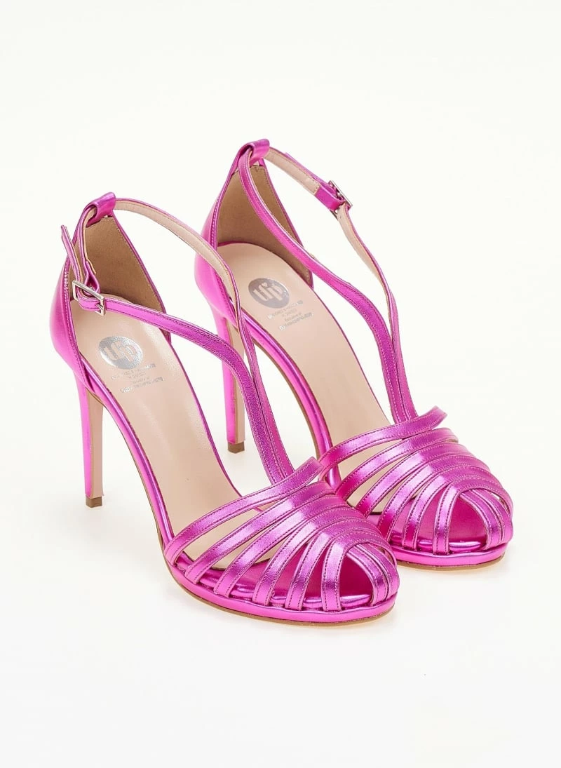 Πέδιλα Tfp ρετρό σε μεταλλικές αποχρώσεις - Magenta - Image 3