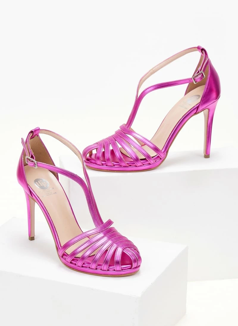 Πέδιλα Tfp ρετρό σε μεταλλικές αποχρώσεις - Magenta - Image 6