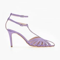 Πέδιλα TFP Retro σατέν με ανοίγματα - Λιλά