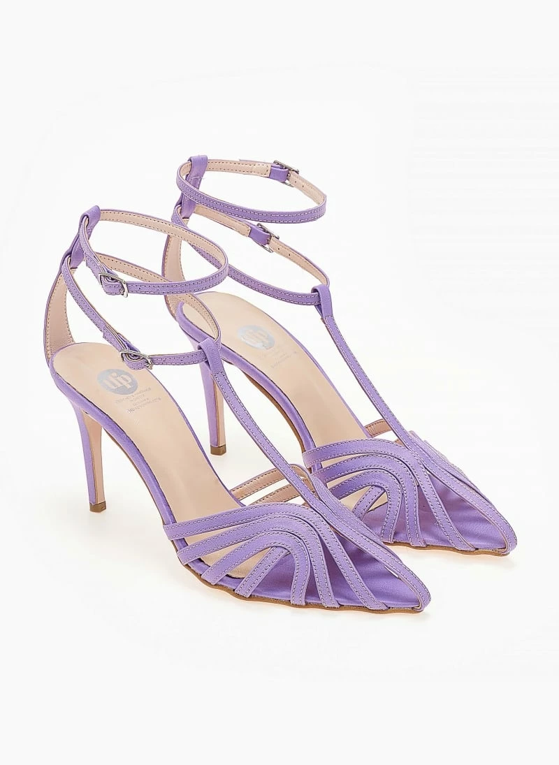 Πέδιλα TFP Retro σατέν με ανοίγματα - Λιλά - Image 3
