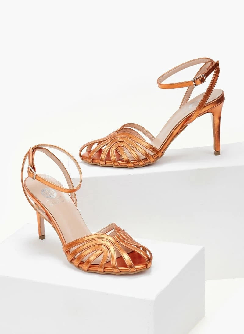 Ρετρό TFP πέδιλα σε μεταλλικές αποχρώσεις - Πορτοκαλί - Image 2