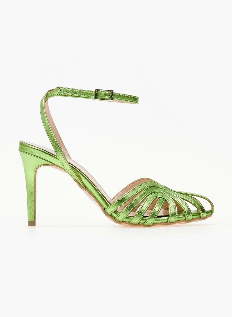 Ρετρό TFP πέδιλα σε μεταλλικές αποχρώσεις - Λαχανί - Image 6