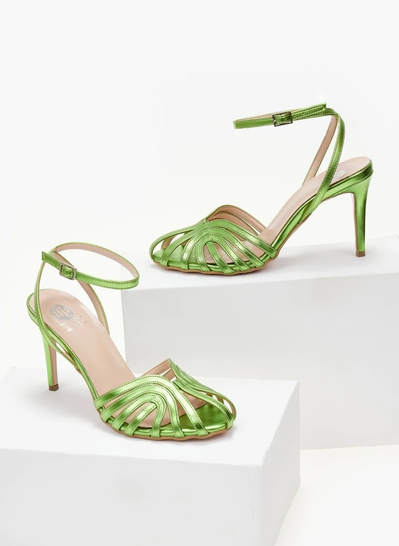 Ρετρό TFP πέδιλα σε μεταλλικές αποχρώσεις - Λαχανί - Image 10