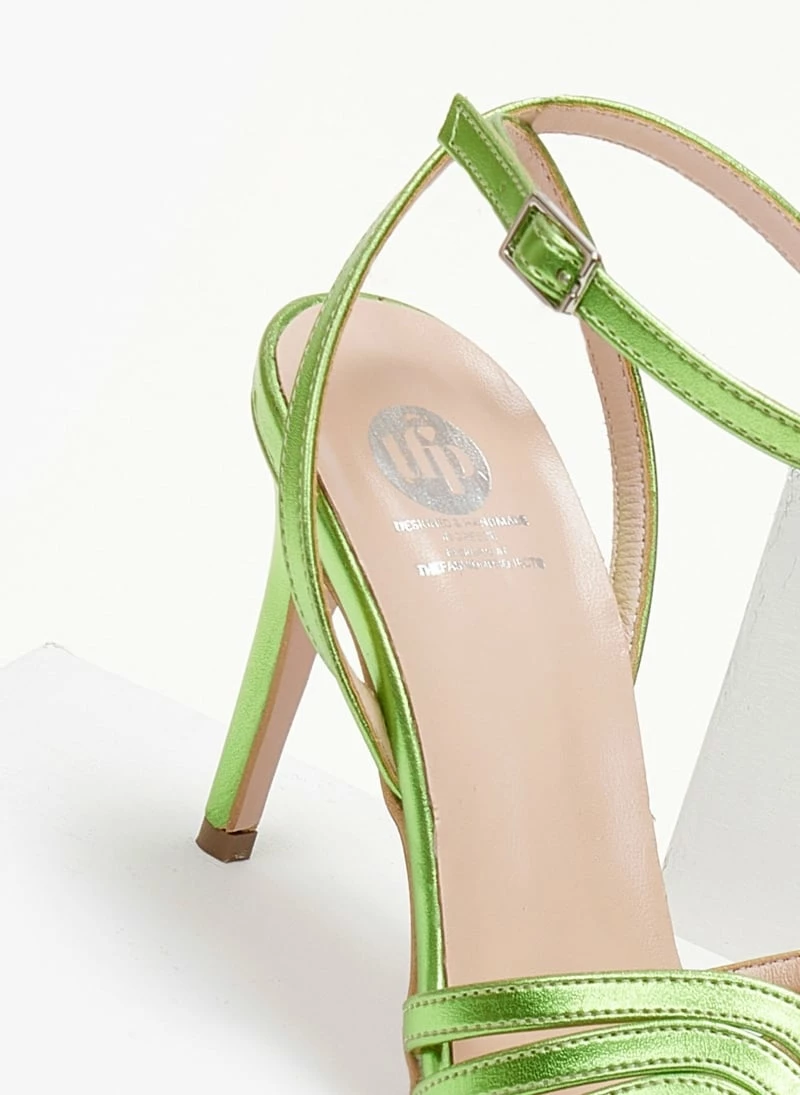 Ρετρό TFP πέδιλα σε μεταλλικές αποχρώσεις - Λαχανί - Image 8