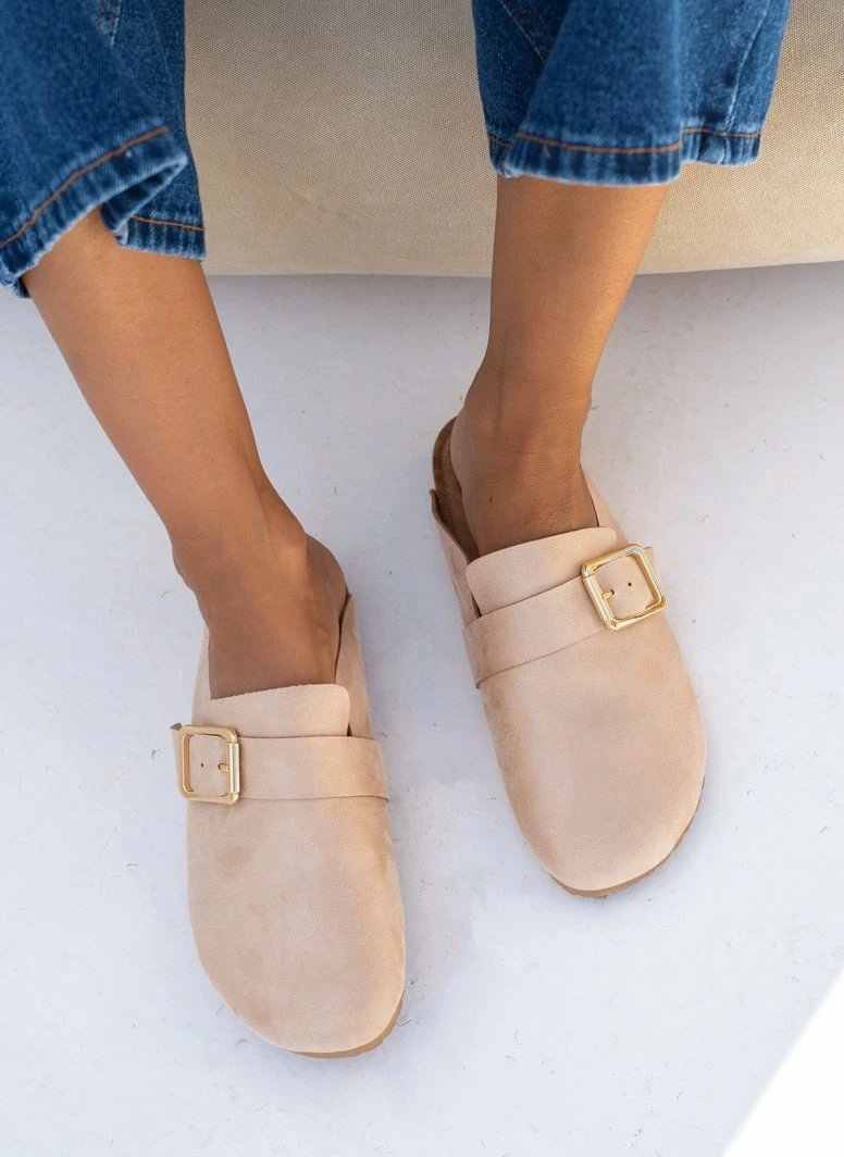 The Fashion Project Σαμπό Suede με μεταλλικό τοκά - Μπεζ - Image 4