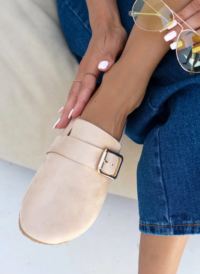 The Fashion Project Σαμπό Suede με μεταλλικό τοκά - Μπεζ - Image 7