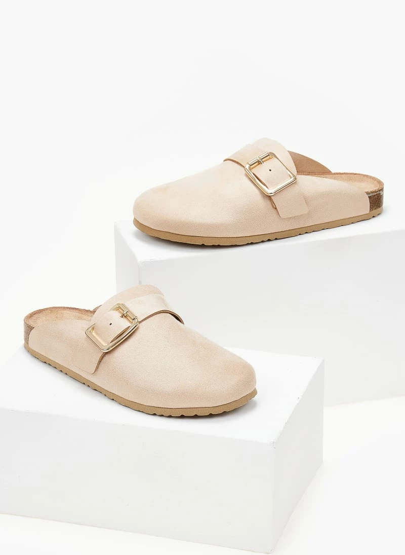 The Fashion Project Σαμπό Suede με μεταλλικό τοκά - Μπεζ - Image 3