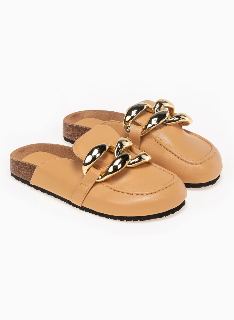 The Fashion Project Σαμπώ με Oversized μεταλλικούς κρίκους - Κάμελ