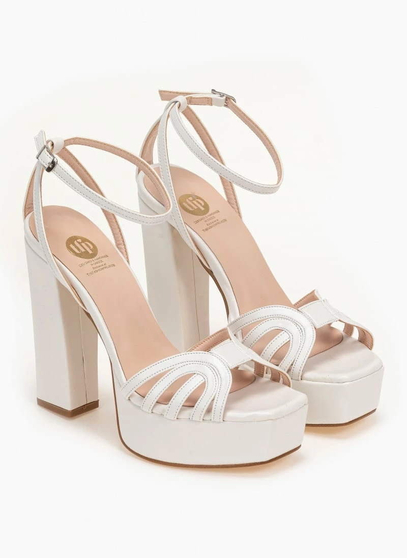 Tfp λουστρίνι πέδιλα με ψηλό τακούνι - Λευκό - Image 3