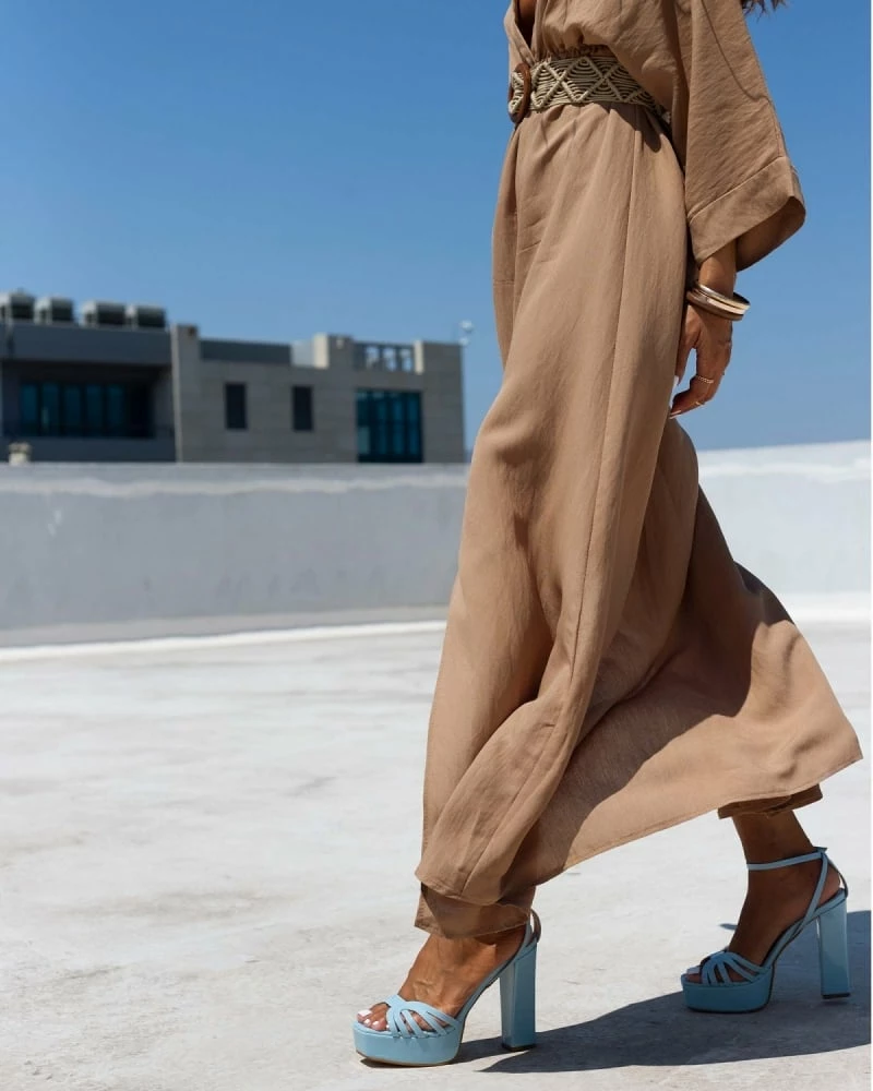 Tfp λουστρίνι πέδιλα με ψηλό τακούνι - Γαλάζιο - Image 6