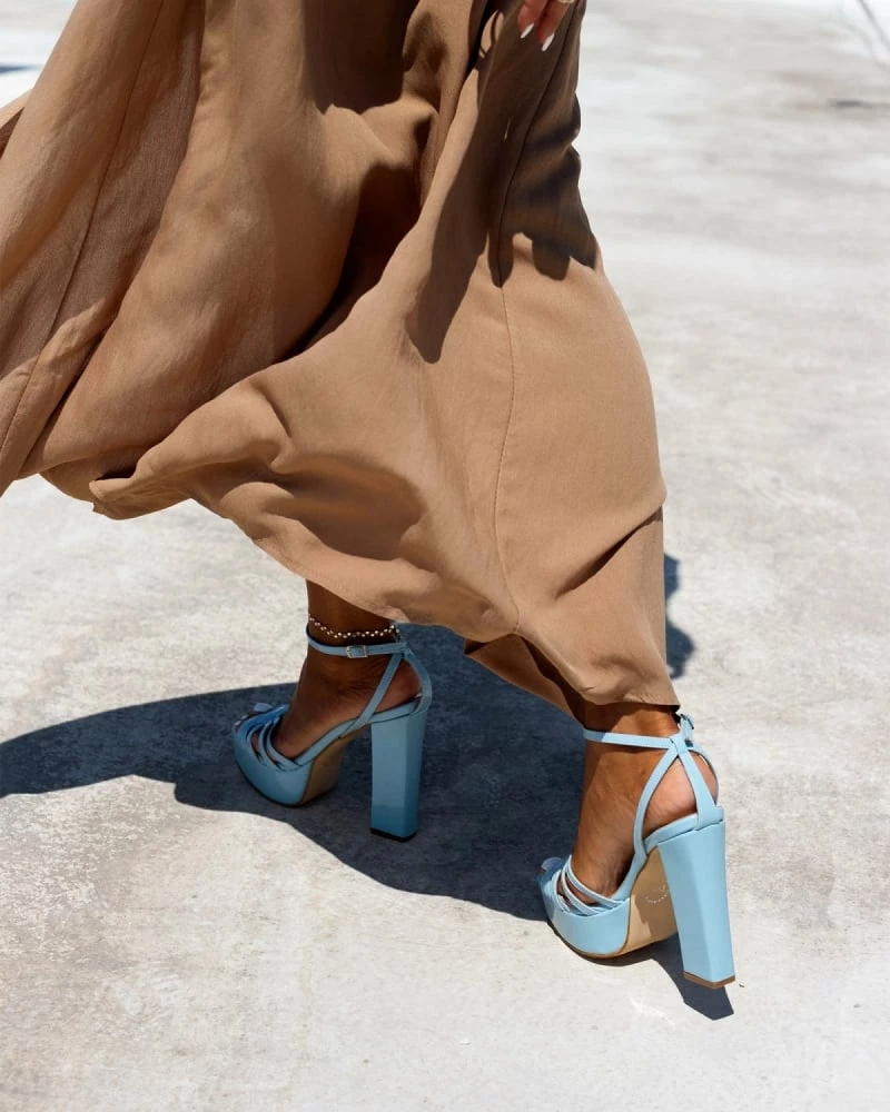 Tfp λουστρίνι πέδιλα με ψηλό τακούνι - Γαλάζιο - Image 7