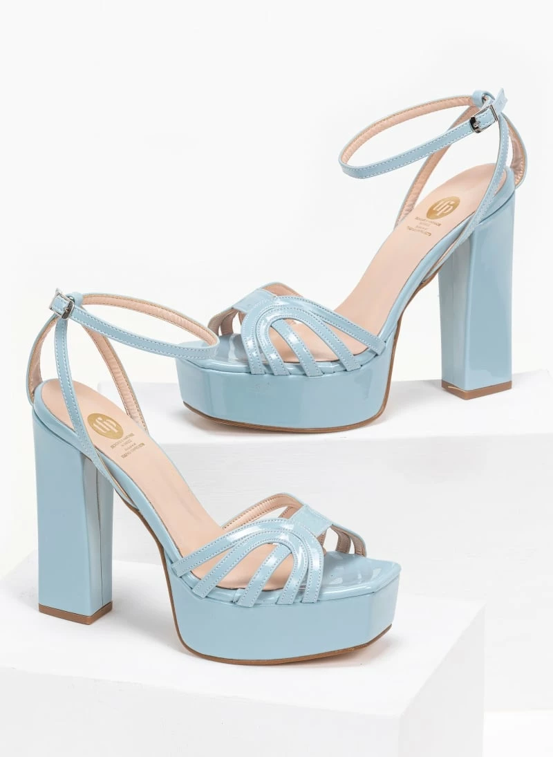 Tfp λουστρίνι πέδιλα με ψηλό τακούνι - Γαλάζιο - Image 8