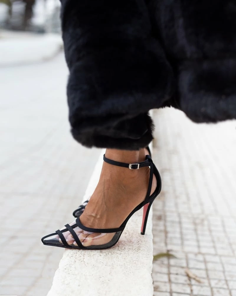 Estil Γόβες μυτερές με διαφάνεια Tfp - Μαύρο