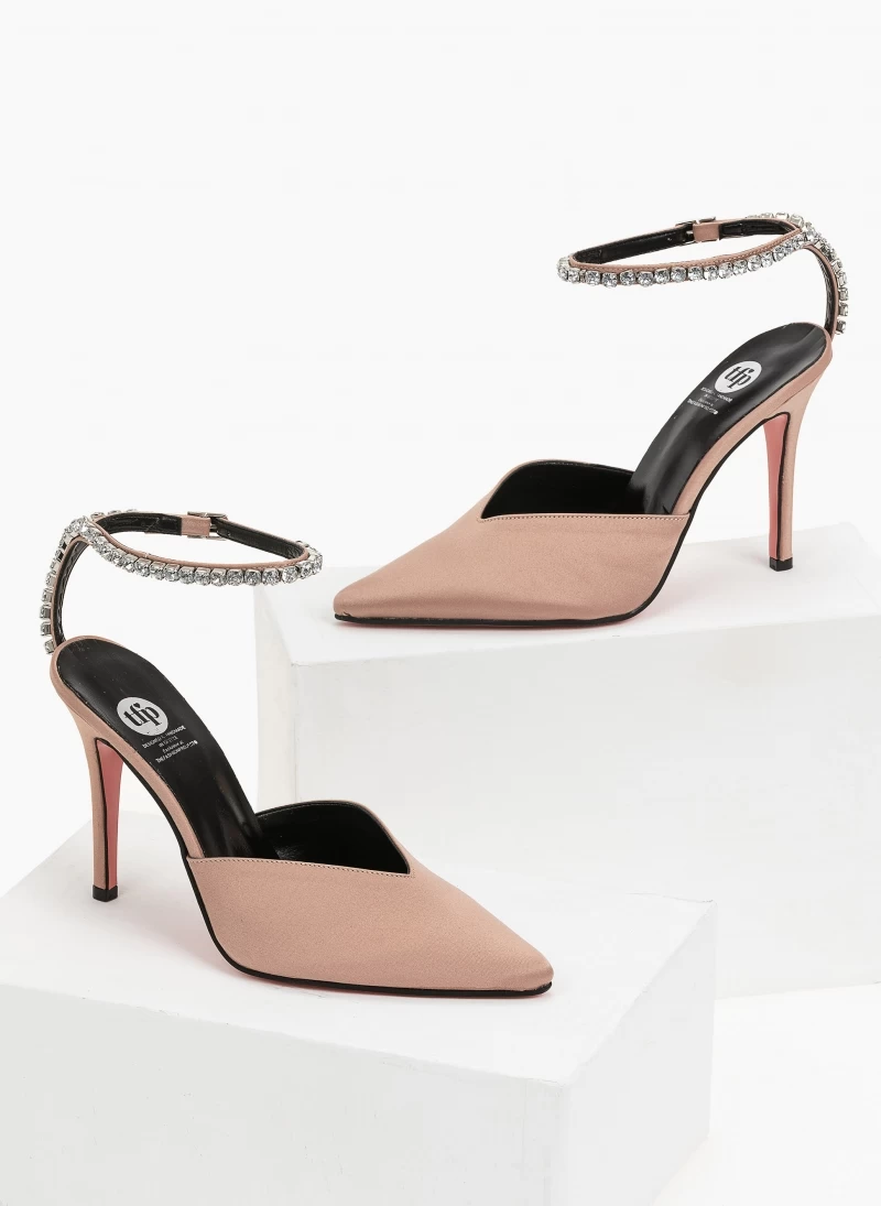 Γόβες σατεν με Strass Tfp - Nude - Image 2