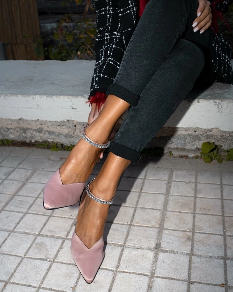 Γόβες σατεν με Strass Tfp - Nude - Image 7