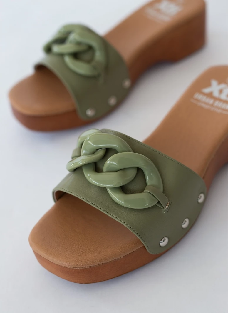 Xti Footwear Τσόκαρα με κοκάλινη αλυσίδα Xti 44486 - Χακί - Image 7