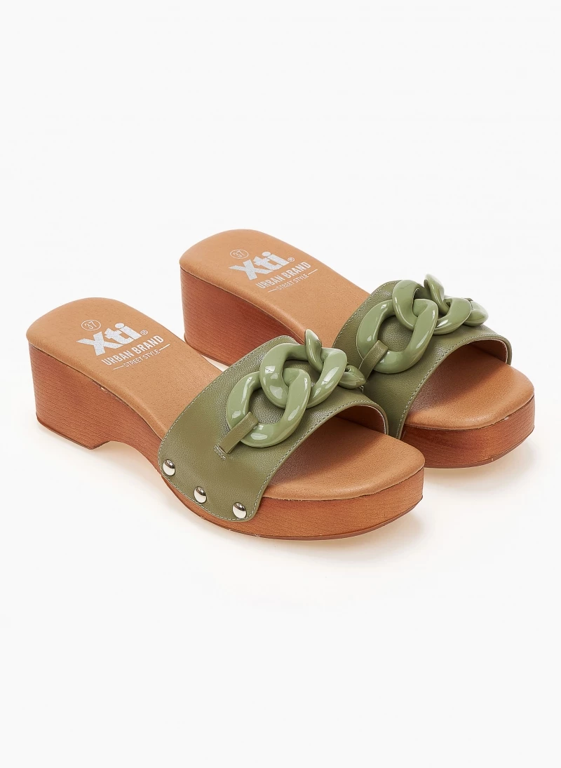 Xti Footwear Τσόκαρα με κοκάλινη αλυσίδα Xti 44486 - Χακί - Image 6