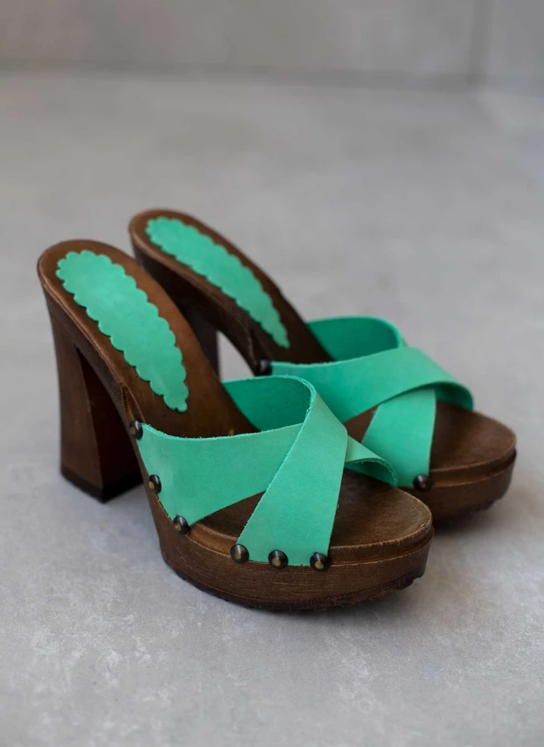 The Fashion Project Τσόκαρα Nubuck με χιαστί φάσες - Μέντα - Image 3