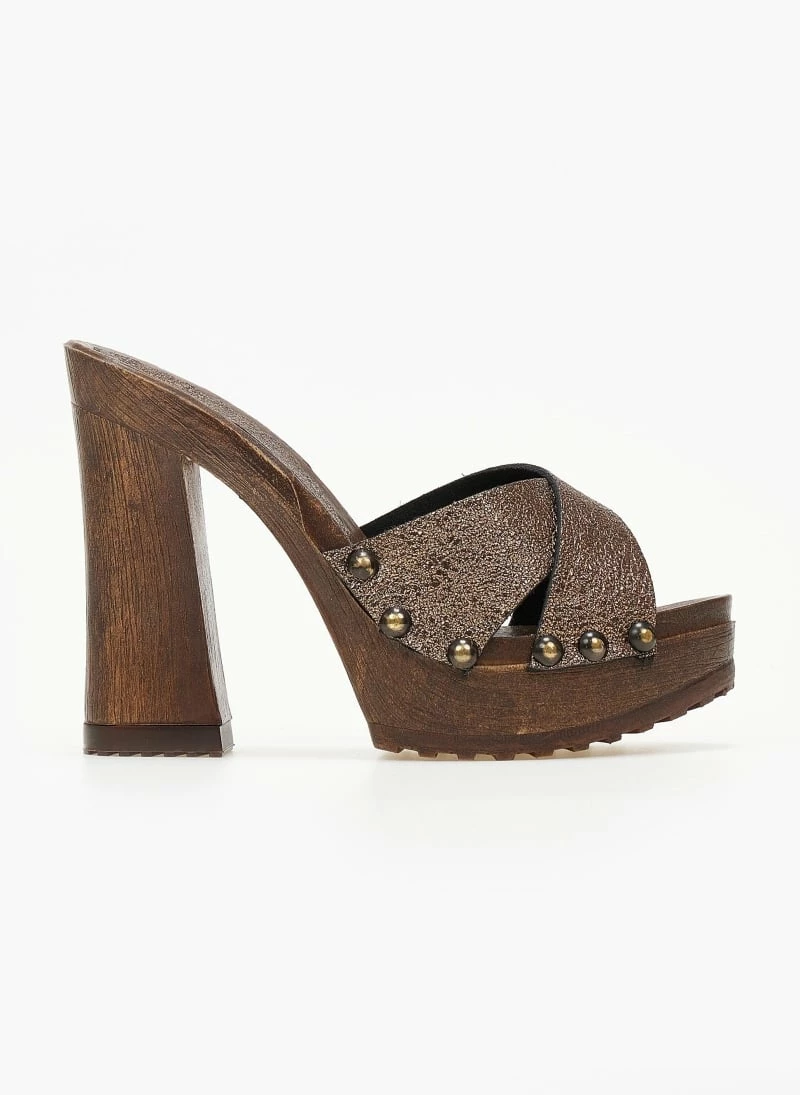 The Fashion Project Τσόκαρα σε μεταλλικά χρώματα - Mocha